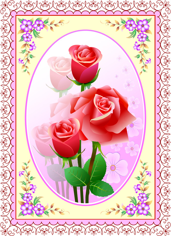 free vector Love roses vector